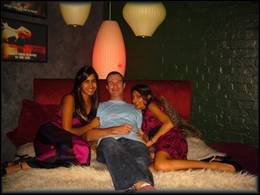 On the bed at Eurotrash